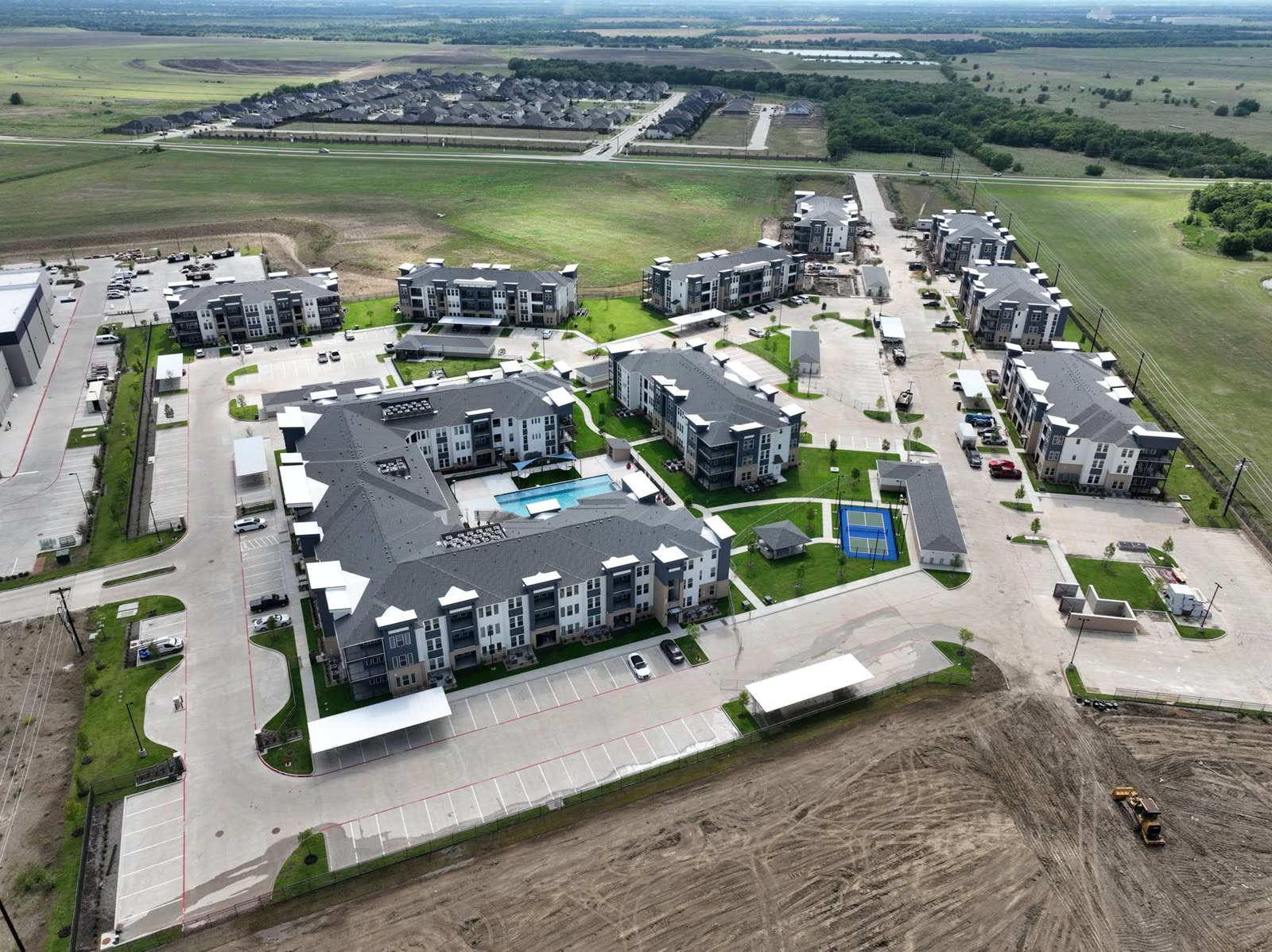Apartment pool from above